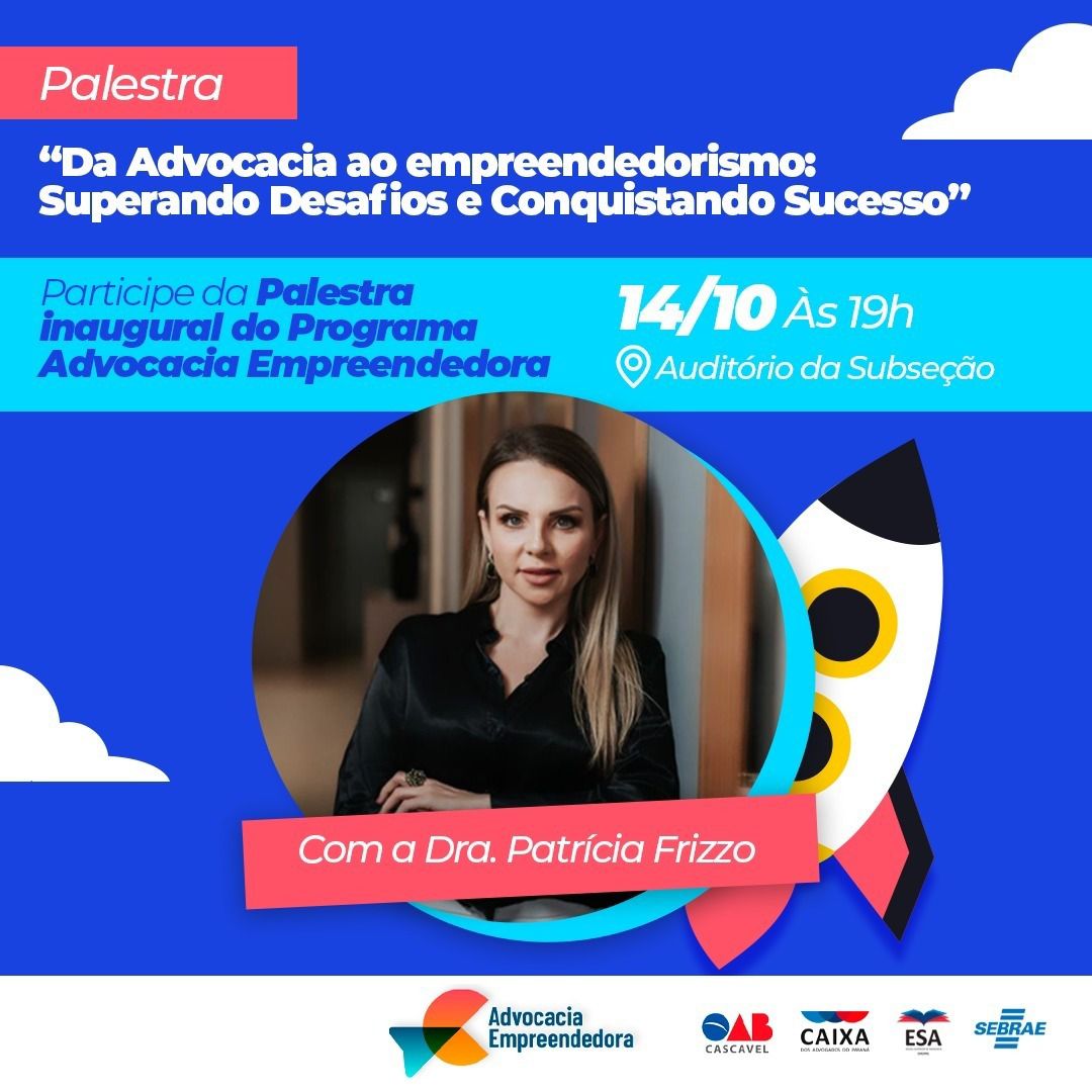 Abertas inscrições para a palestra inaugural do Programa Advocacia Empreendedora